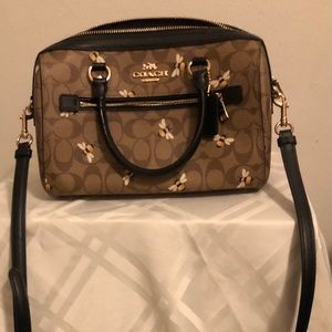 Coach Bee Print Rowan Satchel